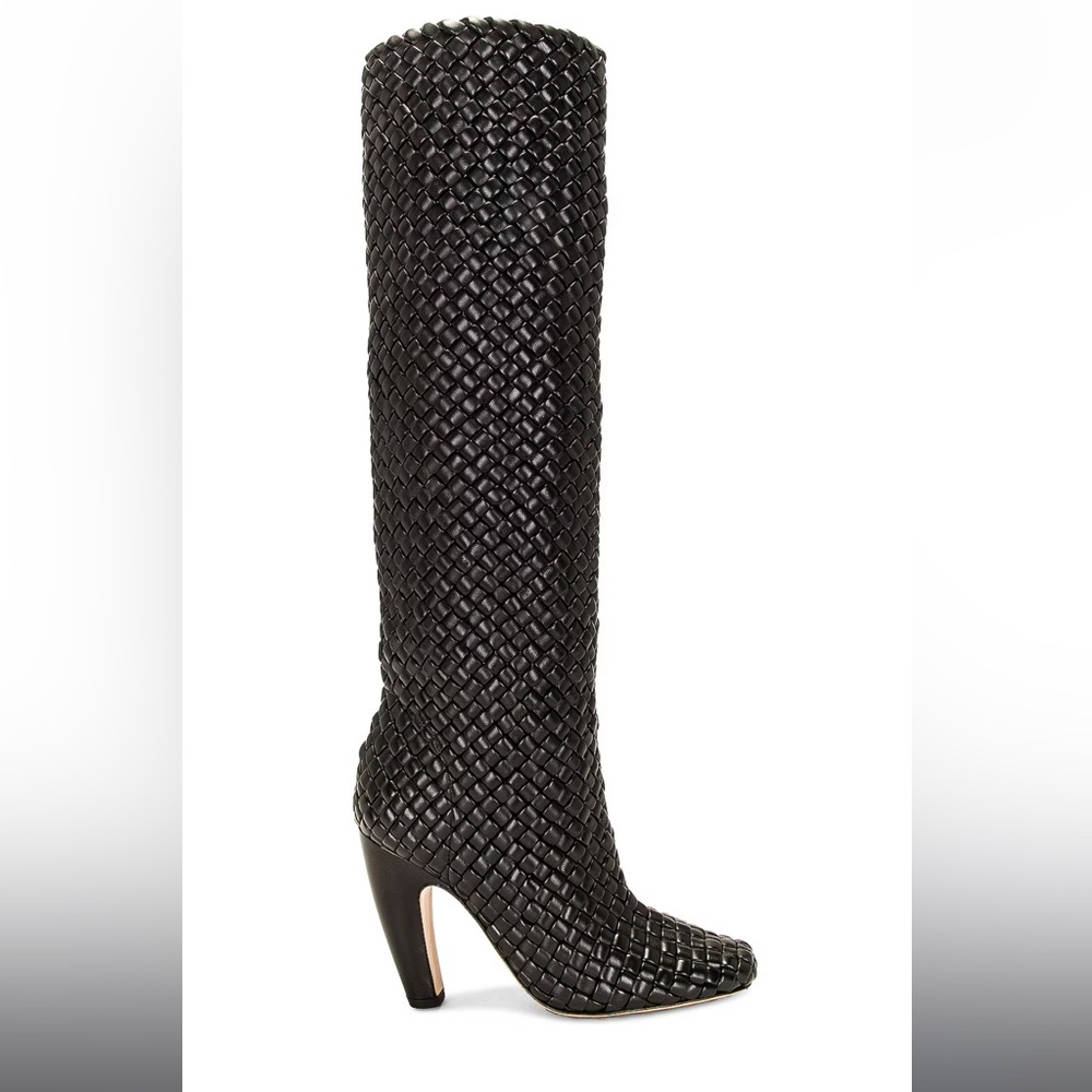 Bottega  Black Woven Over the Knee Boots